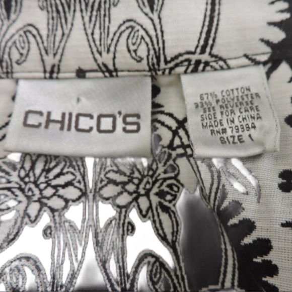 Chicos Black White Pattern Blazer - Picture 3 of 3